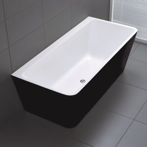 Florence_Black TB212 FLORENCE Back to Wall Bathtub in Black