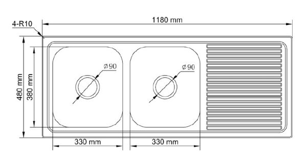 TKS213 — Top Mount Athens Pressing Kitchen Sink