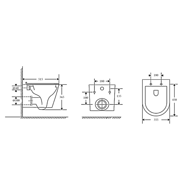 PARMA Wall Hung Rimless Toilet Pan - Image 2