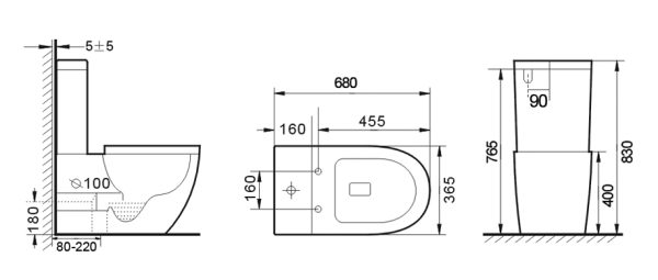 TTN119 — TOULOUSE Tornado Toilet Suite T6083_drawing