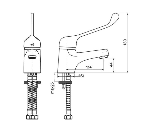 BTL1109_drawing_web TTP211 - Disabled Basin Mixer