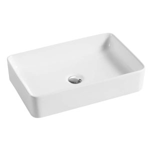 DIOR-II 505* 340 mm Rectangle Above Counter Basin Gloss White TBS247