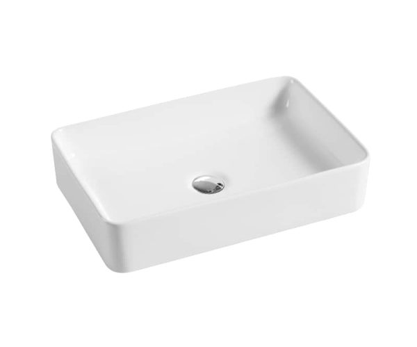 DIOR-II 505* 340 mm Rectangle Above Counter Basin Gloss White TBS247