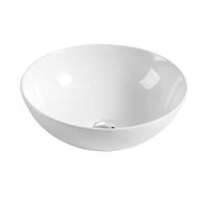 ETERNAL 400 mm Round Above Counter Basin Gloss White TBS245