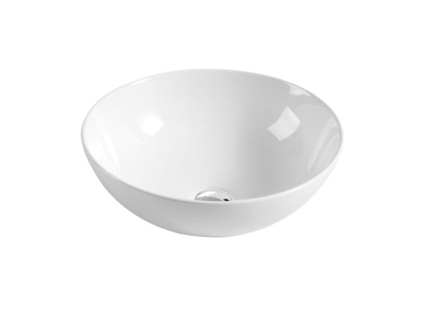 ETERNAL 400 mm Round Above Counter Basin Gloss White TBS245