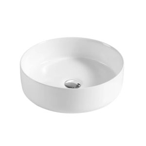JAMIE 355 mm Round Above Counter Basin Gloss White TBS239