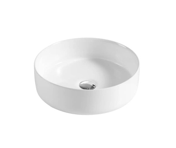 JAMIE 355 mm Round Above Counter Basin Gloss White TBS239