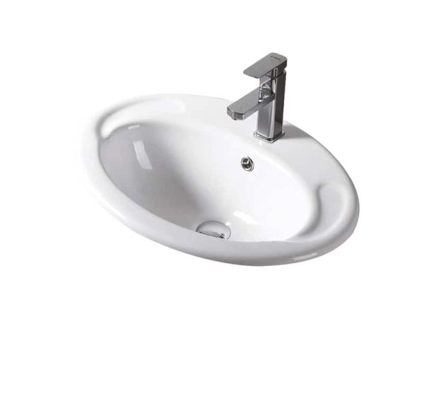 VICTORIA 560* 445 mm Oval Drop In Basin Gloss White TBS416