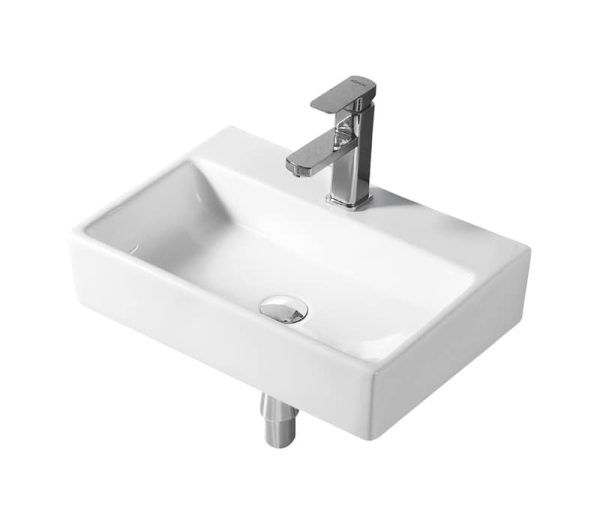 ACQUA 510* 360 mm Rectangle Wall Hung Basin Gloss White TBS121