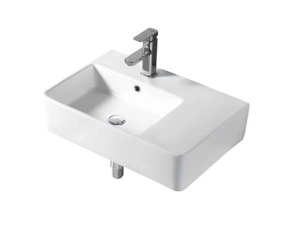 URBANO 615* 420 mm Left/ Right Hand Wall Hung Basin Gloss White TBS116