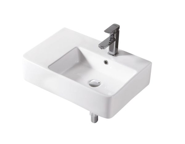 URBANO 615* 420 mm Left/ Right Hand Wall Hung Basin Gloss White TBS116