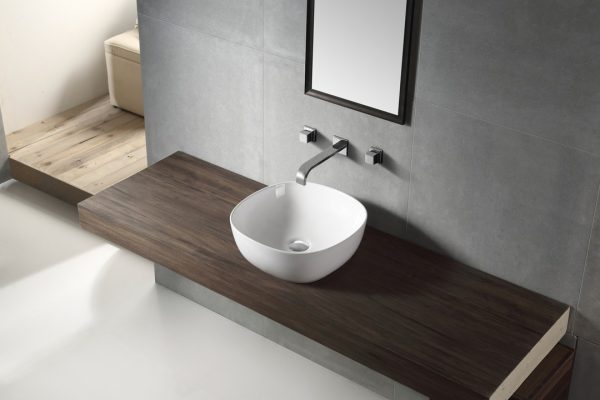 ROMEO 400 mm Round Above Counter Basin Gloss White TBS244