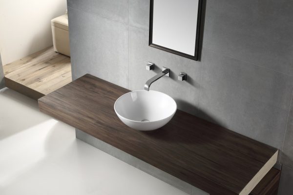 ETERNAL 400 mm Round Above Counter Basin Gloss White TBS245