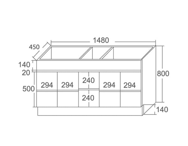 ROXIO 1500 Gloss White Free Standing Vanity TV224