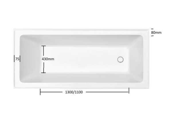 CHELSEA 1500/ 1700 Square Drop In Bathtub Gloss White TB412