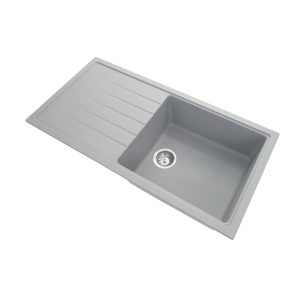 1000 x 500mm Carysil Grey Single Bowl Drainboard Granite Kitchen Sink