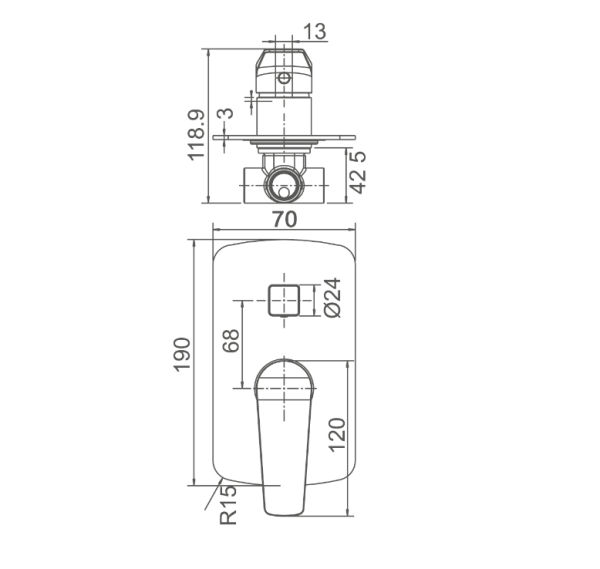 EXON Shower/ Bath Diverter Mixer