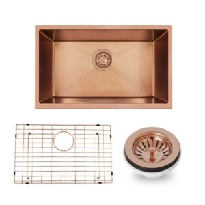 600x450mm Rose Gold Handmade Single Bowl Kitchen Sink