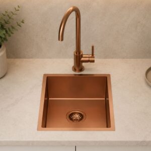 390x450mm Rose Gold Handmade Single Bowl Kitchen Sink