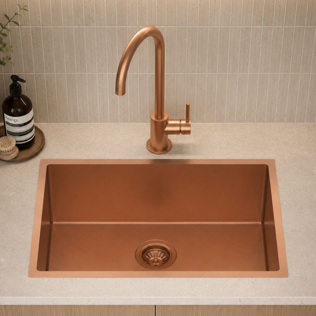 762*457mm Rose Gold Hand-made Single Bowl Kitchen Sink
