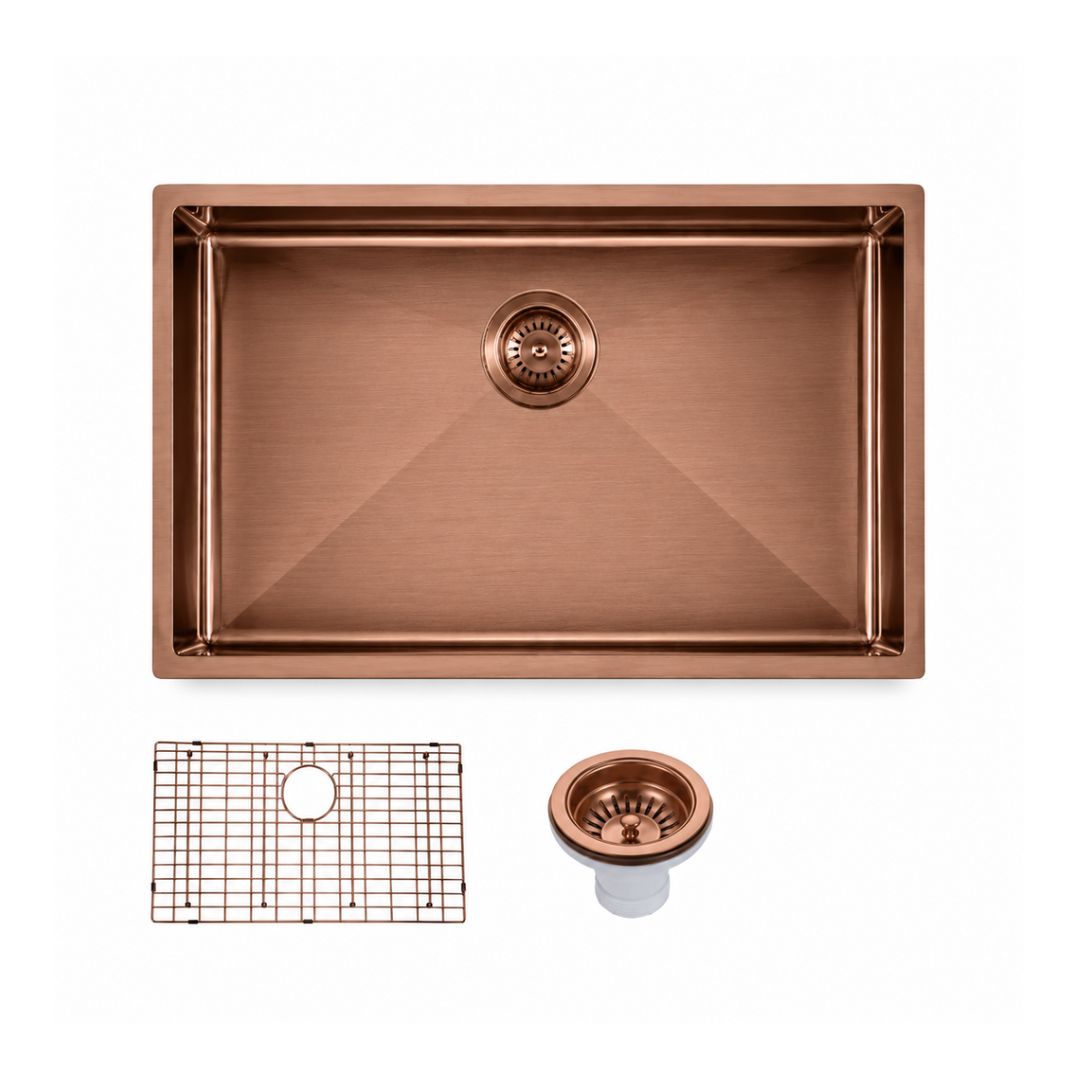 762*457mm Rose Gold Hand-made Single Bowl Kitchen Sink - Image 2