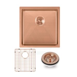 440x440mm Square Rose Gold Handmade Single Bowl Kitchen Sink