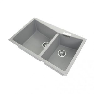 800 x 500mm Carysil Concrete Grey Double Bowl Granite Kitchen Sink