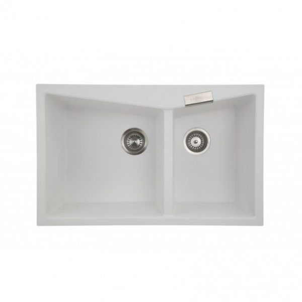 800 x 500mm Carysil Concrete Grey Double Bowl Granite Kitchen Sink