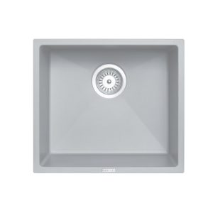 457 x 406mm Carysil Grey Single Bowl Granite Kitchen Sink
