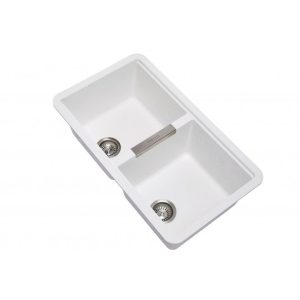 824 x 481mm Carysil White Double Bowls Granite Kitchen Sink