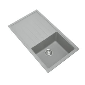 860 x 500 mm Carysil Grey Single Bowl Drainboard Granite Kitchen Sink