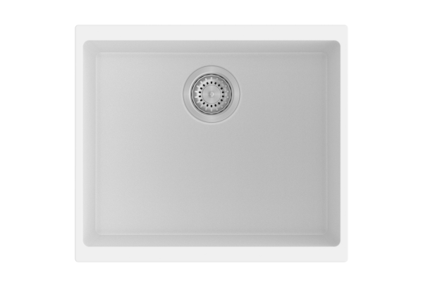 530 x 460mm Carysil White Single Bowl Granite Kitchen/ Laundry Sink