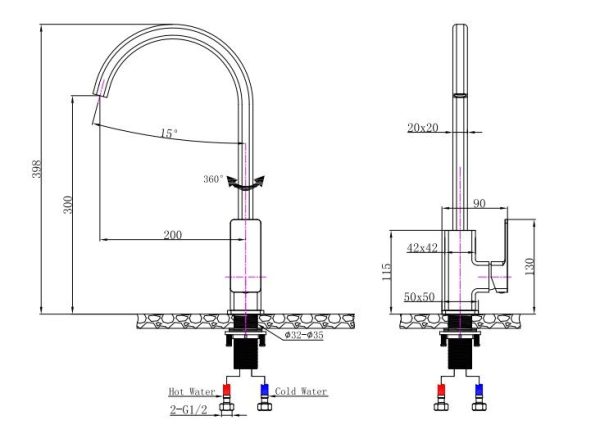 Chrome Kitchen Sink Mixer Tap