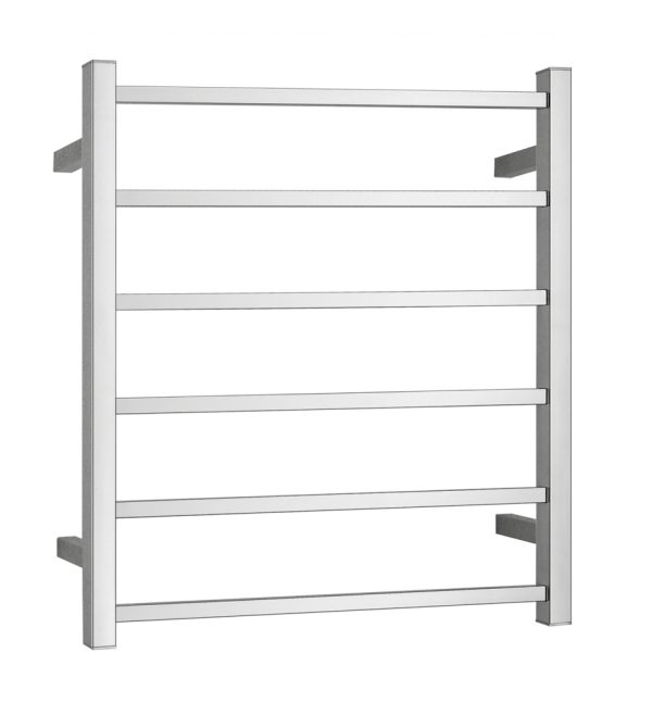 BIANCO 6 Bar Square Towel Ladder Heated in Chrome