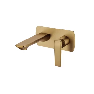 Norico Esperia Brushed Brass Gold Basin/ Bath Wall Mixer With Spout