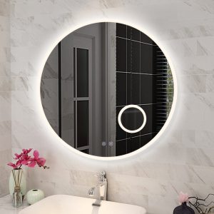900mm Round 3 Color Lighting Frontlit Touch Sensor Switch Wall Mounted Acrylic LED Mirror