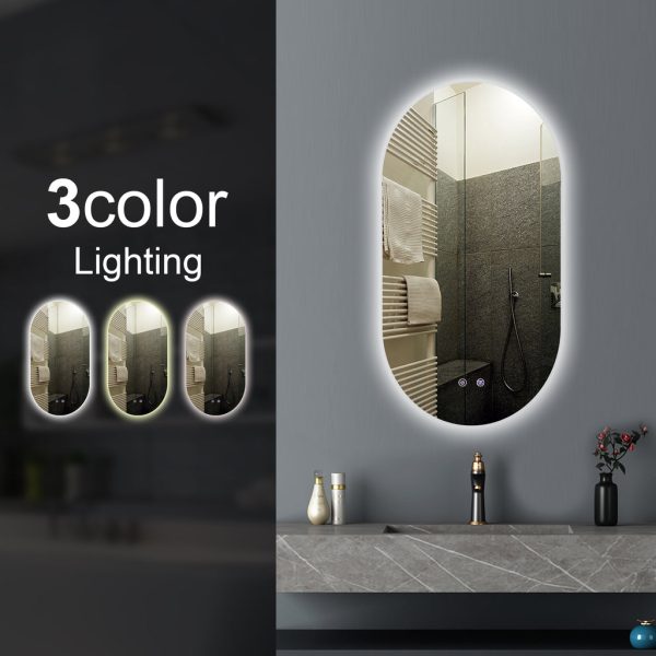 600x900mm Oval Shape Backlit LED Mirror