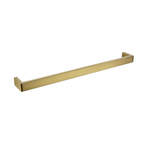 IVANO Series Square Brushed Brass Gold Single Towel Rail 600mm