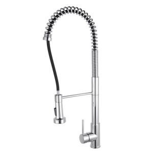 Tall Spring Pull Out Kitchen Sink Mixer Tap - Chrome