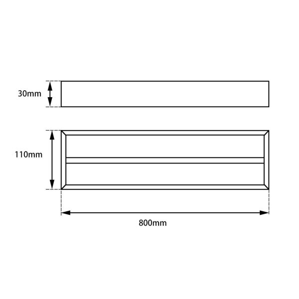 IVANO Series Black Double Towel Rail 800mm