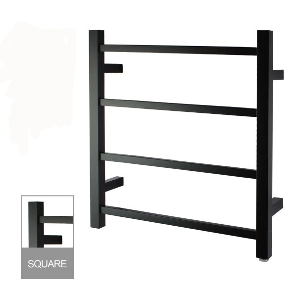 Square Chrome Electric Heated Towel Rack 4 Bars