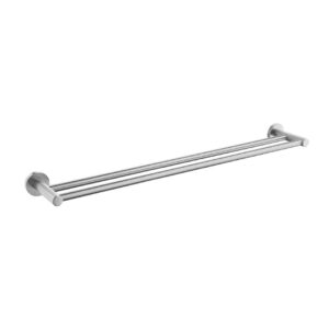 TIARA 750mm Knurled Double Towel Rail - Brushed Nickel