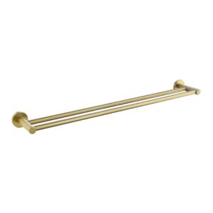 TIARA 750mm Knurled Double Towel Rail - Brushed Brass