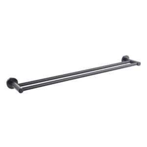 TIARA 750mm Knurled Double Towel Rail - Gun Metal