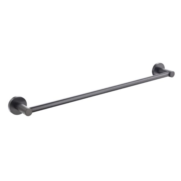 TIARA Knurled 600mm Single Towel Rail - Gun Metal