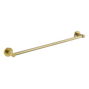 TIARA Knurled 600mm Single Towel Rail - Brushed Brass