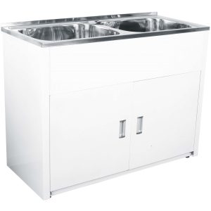 LAVASSA Double Bowl Laundry Trough & Cabinet 2x45L
