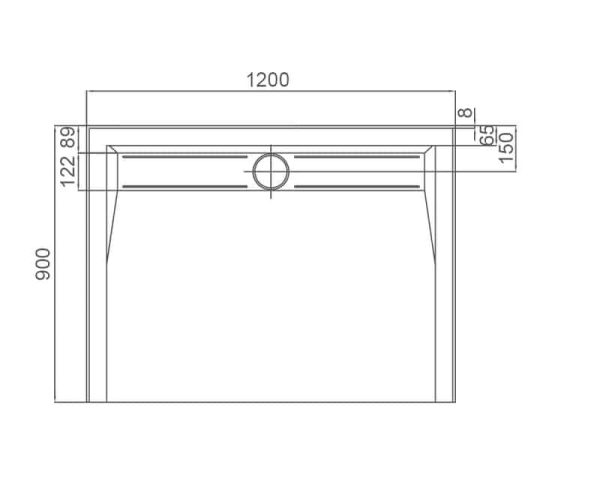 STYLO 1200* 900mm SMC White Shower Base with White ABS Waste