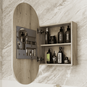 Beau Oval Shape Frameless Mirror Cabinet - Color Options