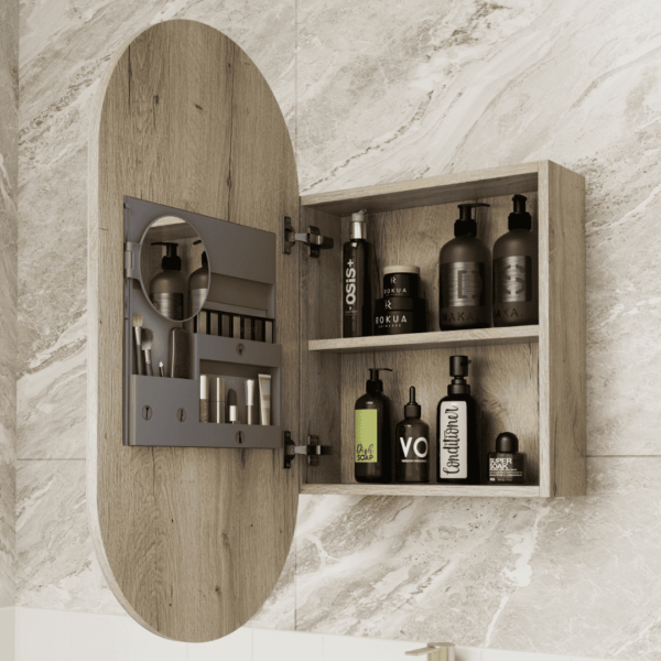 Beau Oval Shape Frameless Mirror Cabinet - Color Options